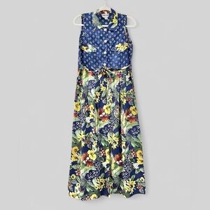 🌻 SURYA Floral Tropical Batik Print Dress XS